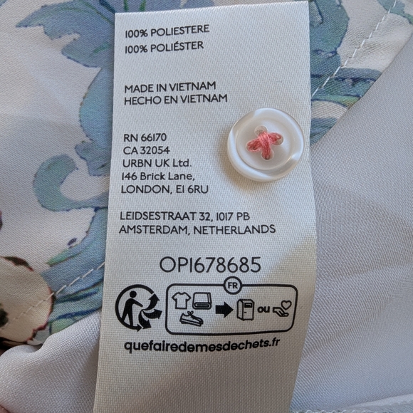 Anthropologie The Brielle Relaxed Buttondown Blouse Cream Floral Shirt - Picture 6 of 13